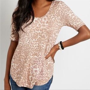 Maurices 24/7 Leopard Print Scoop Neck Tee